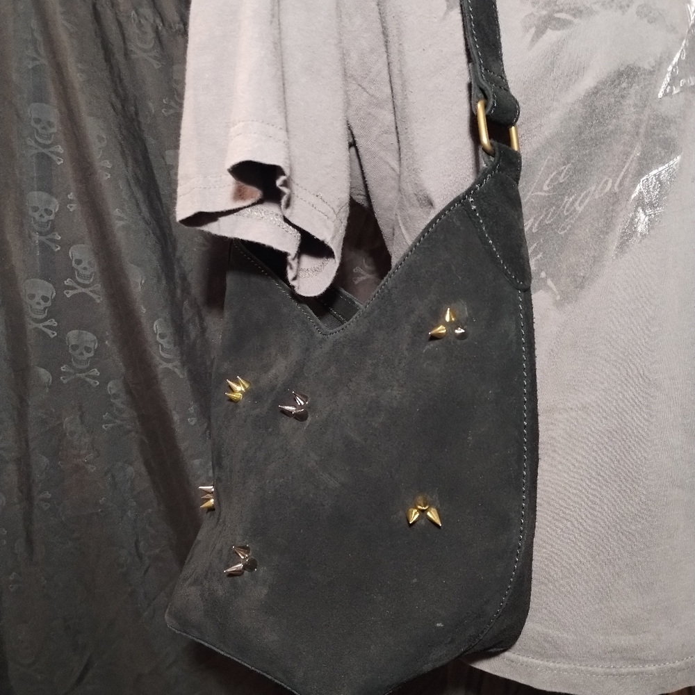 Genuine Suede Leather Hobo W/ Studds